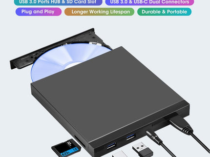 ROOFULL External CD DVD Drive