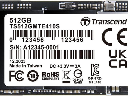Transcend 512GB M.2 2242 SSD, Up to 5000MB/s, PCIe Gen4x4 NVMe 3D TLC