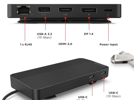 Lenovo USB-C Dual Display Travel Dock