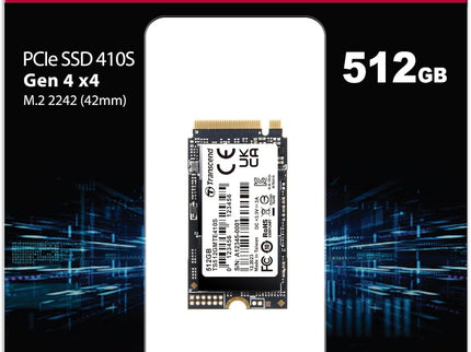 Transcend 512GB M.2 2242 SSD, Up to 5000MB/s, PCIe Gen4x4 NVMe 3D TLC