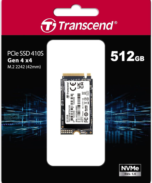 Transcend 512GB M.2 2242 SSD, Up to 5000MB/s, PCIe Gen4x4 NVMe 3D TLC