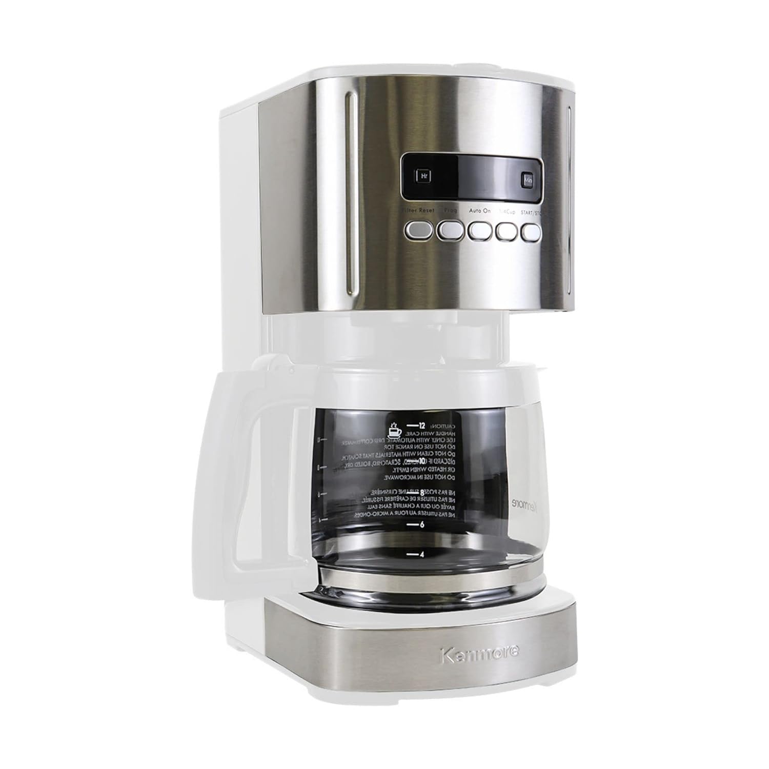 Kenmore Drip Coffee Maker - 12 Cup Programmable Cafe Machine With Glass Pot