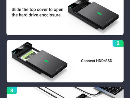 UGREEN External Hard Drive Enclosure for 3.5 2.5 Inch SATA SSD