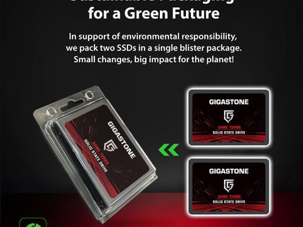 Gigastone SATA SSD 512GB (2-Pack) 2.5 inch SSD 550MB