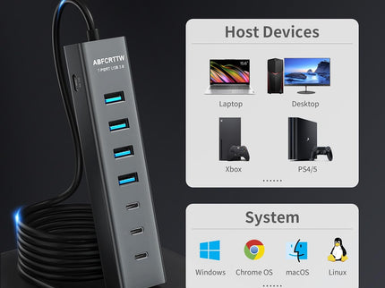 4Ft 7-Port USB Hub 3.0