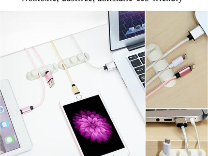 White Cable Management Organizer Kit
