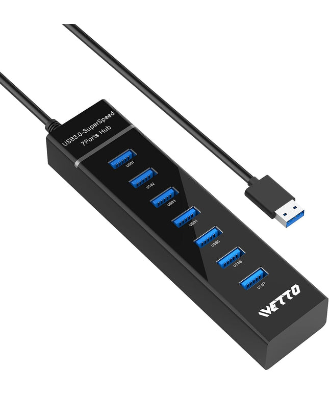 7-Port USB 3.0 Hub, IVETTO Data USB Hub