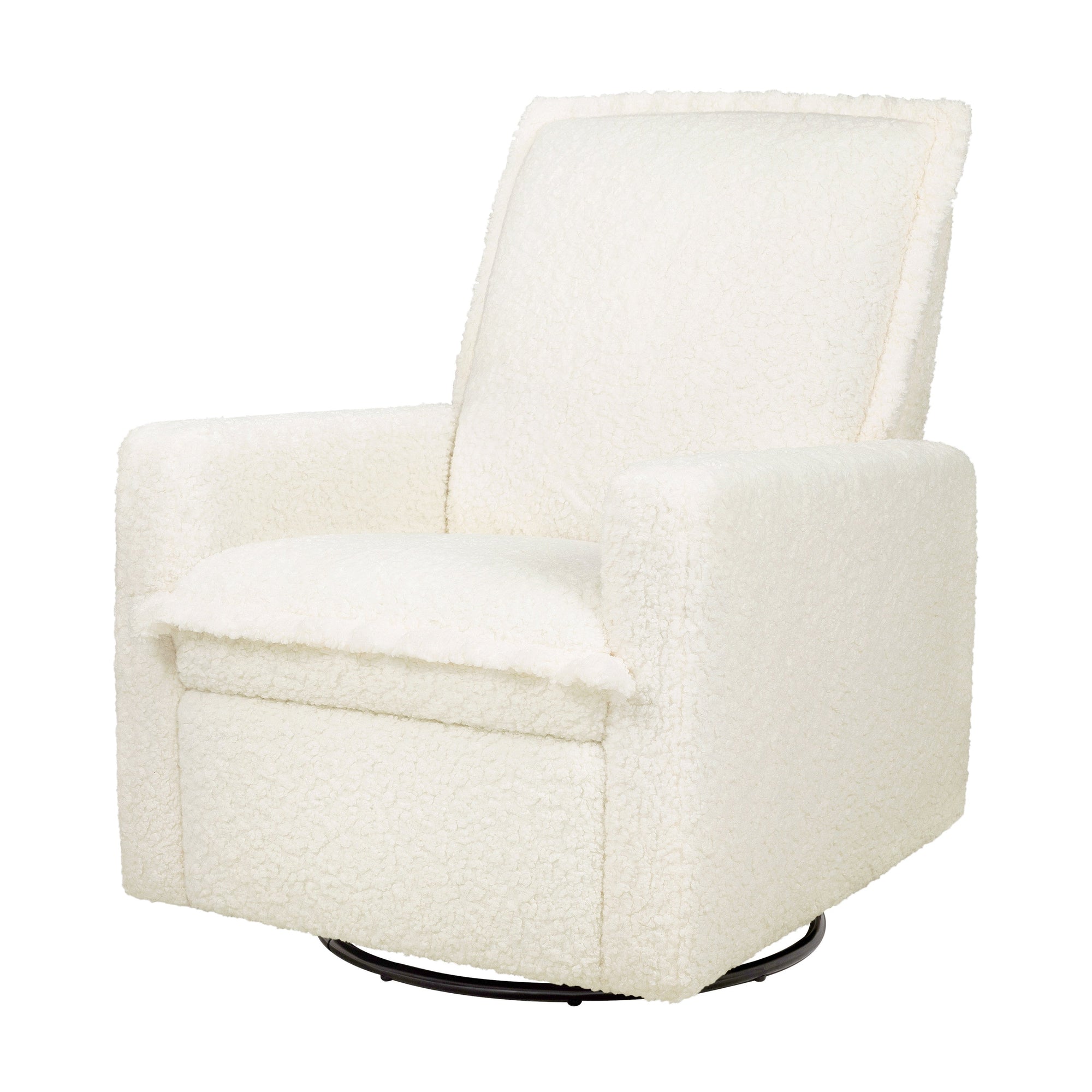 M20977CMSG,Babyletto,Cali Flange Gliding Swivel Recliner in Cream Shearling