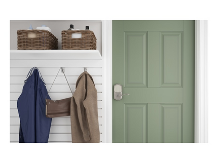 Schlage Encode Lever Camelot-Accent Satin Nickel Smart Wi-Fi and Bluetooth Touchscreen Keypad Electronic Handle Lock