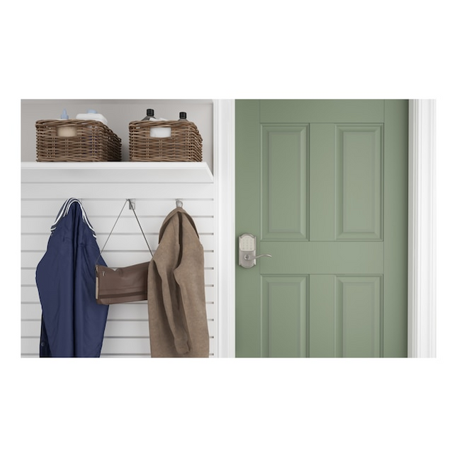 Schlage Encode Lever Camelot-Accent Satin Nickel Smart Wi-Fi and Bluetooth Touchscreen Keypad Electronic Handle Lock