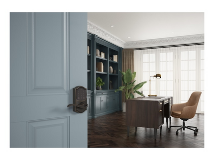 Schlage Encode Lever Camelot-Accent Aged Bronze Smart Wi-Fi and Bluetooth Touchscreen Keypad Electronic Handle Lock