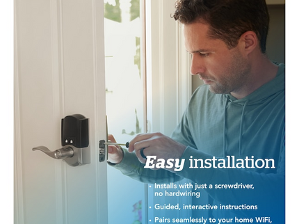 Schlage Encode Lever Century-Latitude Matte Black Smart Wi-Fi and Bluetooth Touchscreen Keypad Electronic Handle Lock