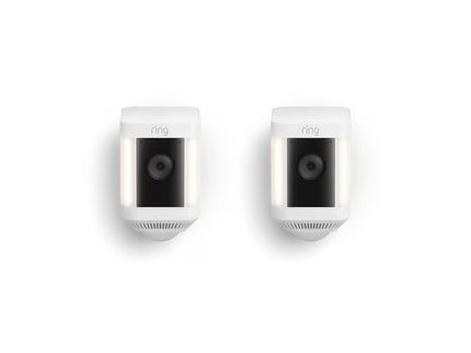 Ring Spotlight Cam Plus Battery - Smart Security Video Camera with 2 Motion-Activated LED Spotlights, 2-Way Talk, Color Night Vision, 2-Pack, White
