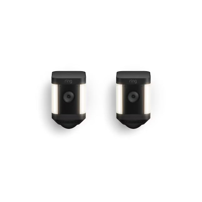 Ring Spotlight Cam Plus Battery - Smart Security Video Camera with 2 Motion-Activated LED Spotlights, 2-Way Talk, Color Night Vision, 2-Pack, Black