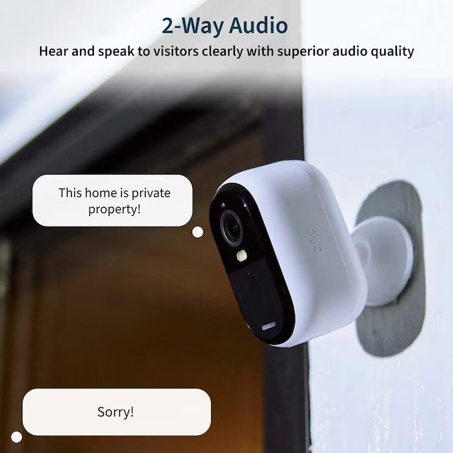 Arlo Essential Outdoor Camera (2nd Generation) Indoor/Outdoor 1-Channel 1-Camera 2K Battery-operated Spotlight Security Camera System