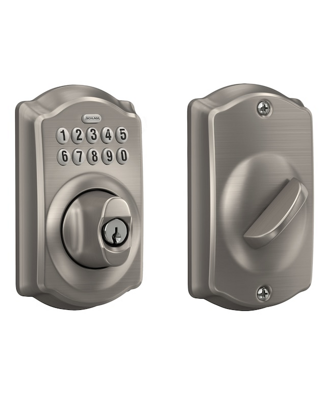 Schlage Camelot Satin Nickel Keypad Electronic Deadbolt Lock