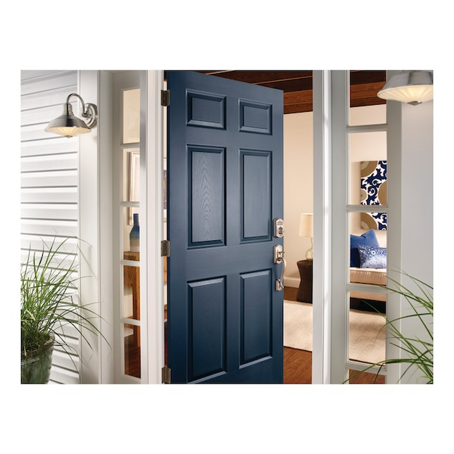 Schlage Customizable Keying Camelot Satin Nickel Keypad Electronic Deadbolt Lock