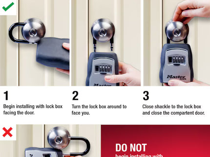 Master Lock Door Knob Combination Dials Lock Box