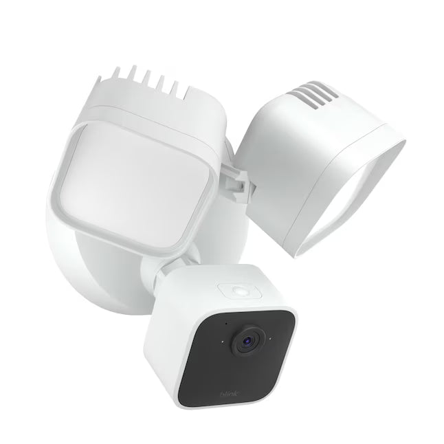 Blink Wired Floodlight Camera - Smart Security Camera - 2600 Lumens, HD Live View - Enhanced Motion Detection - Built-in siren - Works with Alexa - White