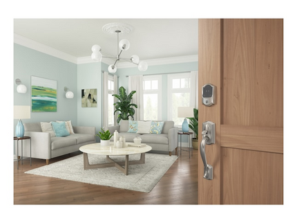 Schlage Encode Plus Camelot Satin Nickel Smart Wi-Fi and Bluetooth Touchscreen Keypad Electronic Deadbolt Lock