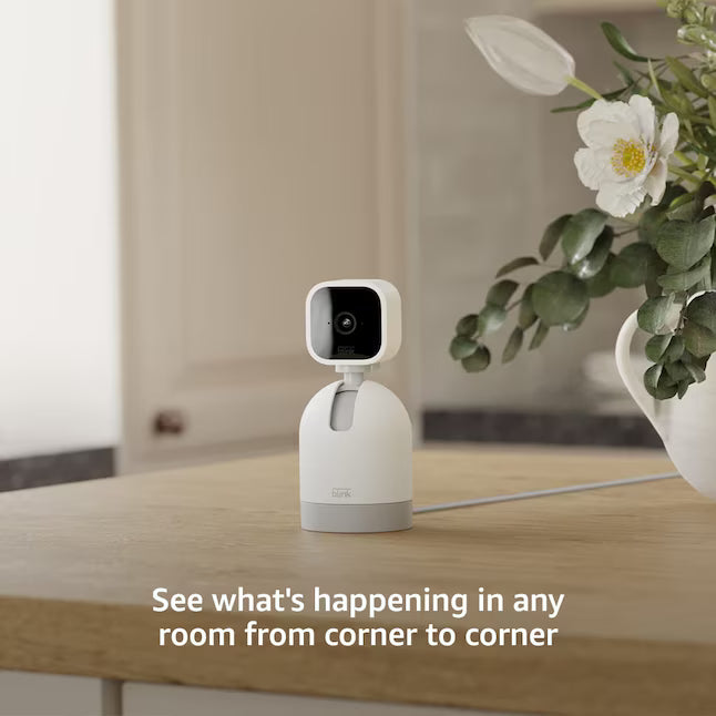 Blink Mini Pan-Tilt Camera Rotating Indoor Plug-in Smart Security Camera, Two-way Audio, HD Video, Motion Detection, Works with Alexa - Black