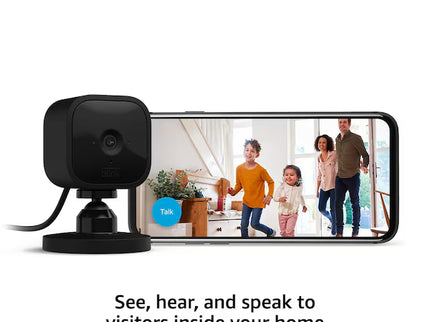 Blink Mini – Compact Indoor Plug-in Smart Security Camera, 1080p HD Video, Night Vision, Motion Detection, Two-way Audio, Easy Set Up, Works with Alexa – Black
