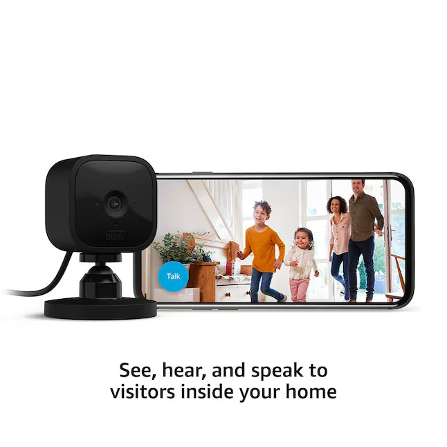 Blink Mini – Compact Indoor Plug-in Smart Security Camera, 1080p HD Video, Night Vision, Motion Detection, Two-way Audio, Easy Set Up, Works with Alexa – Black