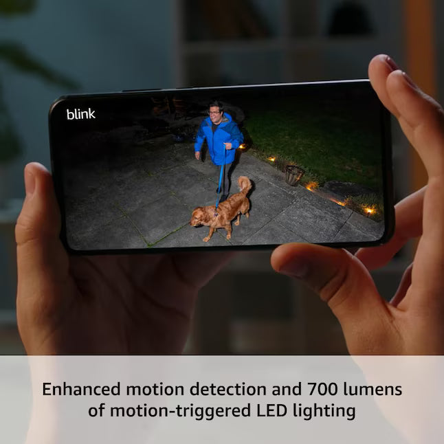 Blink All-New Outdoor 4 Floodlight Camera – Wire-free Smart Security Camera, 700 lumens, Two-year Battery Life, HD Live View, Enhanced Motion Detection, Works with Alexa - Black