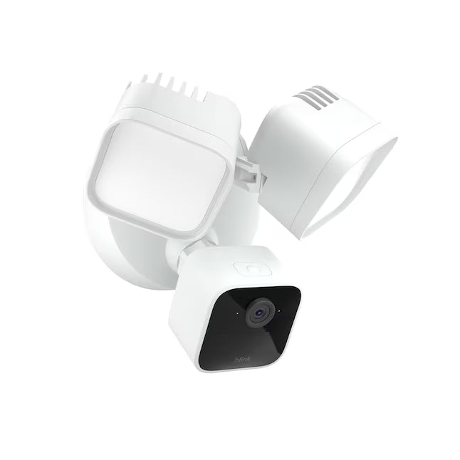 Blink Wired Floodlight Camera - Smart Security Camera - 2600 Lumens, HD Live View - Enhanced Motion Detection - Built-in siren - Works with Alexa - White