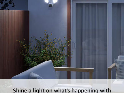 Blink Wired Floodlight Camera - Smart Security Camera - 2600 Lumens, HD Live View - Enhanced Motion Detection - Built-in siren - Works with Alexa - White