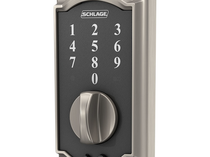Schlage Touch Camelot Satin Nickel Touchscreen Keypad Electronic Deadbolt Lock