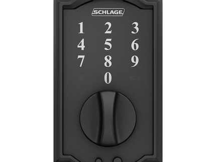 Schlage Touch Camelot Matte Black Touchscreen Keypad Electronic Deadbolt Lock