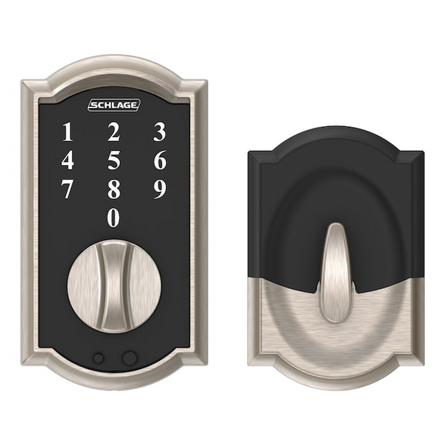 Schlage Touch Camelot Satin Nickel Touchscreen Keypad Electronic Deadbolt Lock