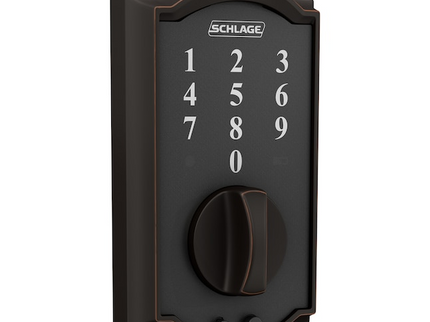 Schlage Touch Camelot Aged Bronze Touchscreen Keypad Electronic Deadbolt Lock