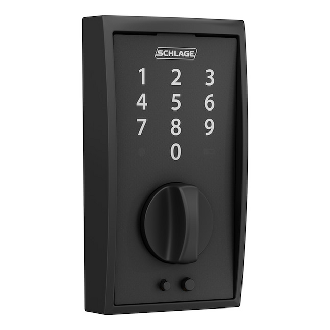 Schlage Touch Century Matte Black Touchscreen Keypad Electronic Deadbolt Lock