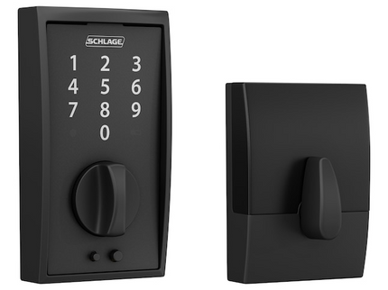 Schlage Touch Century Matte Black Touchscreen Keypad Electronic Deadbolt Lock