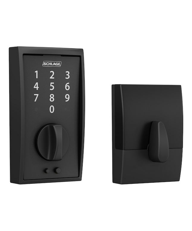 Schlage Touch Century Matte Black Touchscreen Keypad Electronic Deadbolt Lock