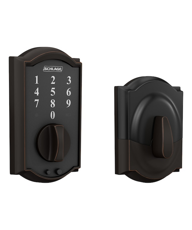 Schlage Touch Camelot Aged Bronze Touchscreen Keypad Electronic Deadbolt Lock