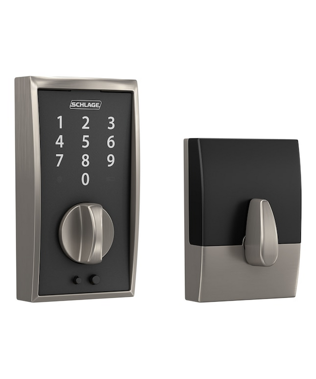 Schlage Touch Century Satin Nickel Touchscreen Keypad Electronic Deadbolt Lock