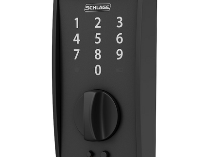 Schlage Touch Century Matte Black Touchscreen Keypad Electronic Deadbolt Lock