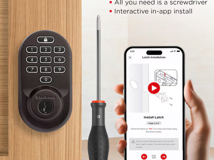 Kwikset Halo Keypad Venetian Bronze Smart Wi-Fi and Keypad Electronic Deadbolt Lock ft. SmartKey Security