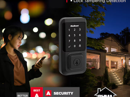 Kwikset Halo Keyless Entry Matte Black Smart Wi-Fi and Touchscreen Keypad Electronic Deadbolt Lock ft. SmartKey Security