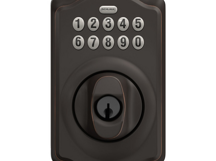 Schlage Camelot Aged Bronze Keypad Electronic Deadbolt Lock