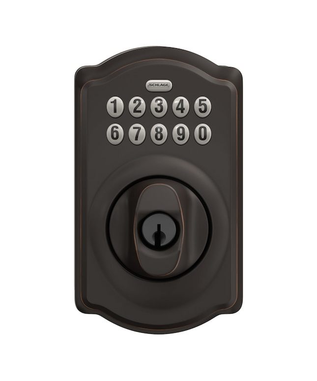 Schlage Camelot Aged Bronze Keypad Electronic Deadbolt Lock