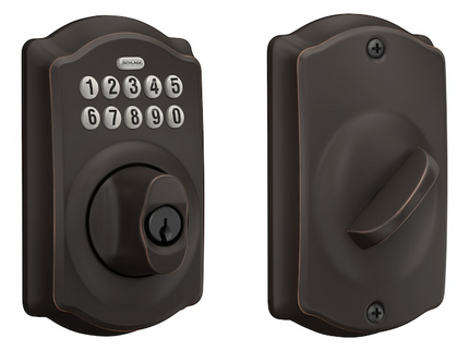 Schlage Camelot Aged Bronze Keypad Electronic Deadbolt Lock