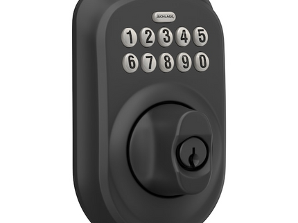 Schlage Plymouth Matte Black Keypad Electronic Deadbolt Lock