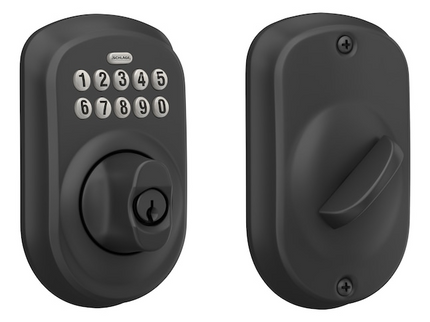 Schlage Plymouth Matte Black Keypad Electronic Deadbolt Lock