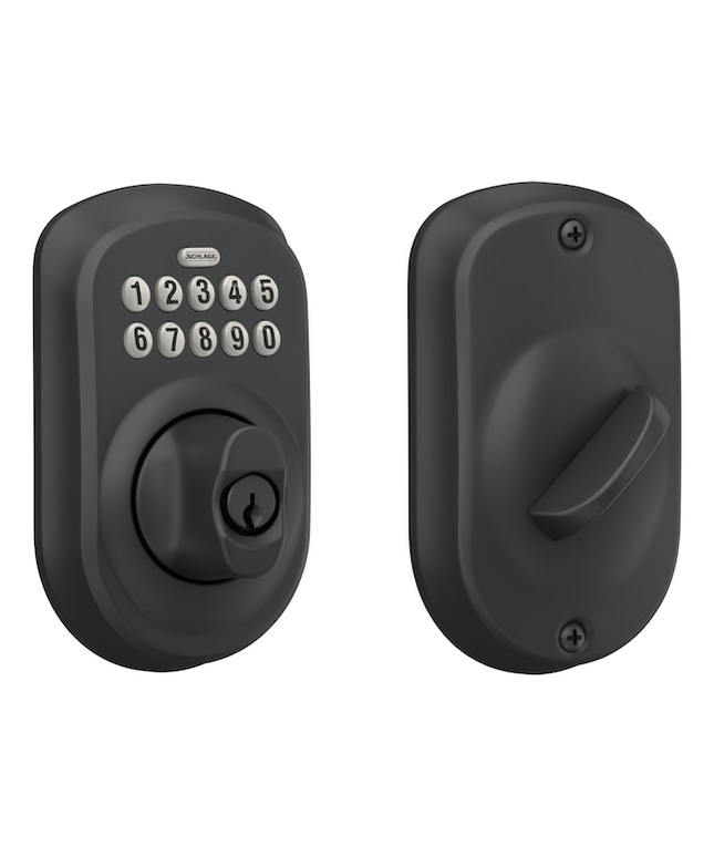 Schlage Plymouth Matte Black Keypad Electronic Deadbolt Lock