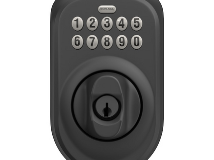 Schlage Plymouth Matte Black Keypad Electronic Deadbolt Lock