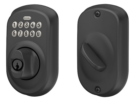 Schlage Plymouth Matte Black Keypad Electronic Deadbolt Lock